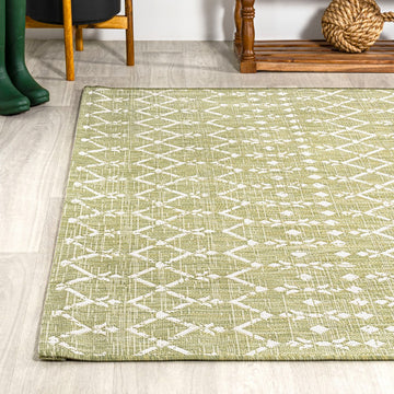 Ourika Moroccan Geometric Textured Weave Indoor/outdoor Rug
